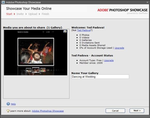 Esta es la primera pantalla que aparece después de iniciar sesión en los Servicios de Photoshop de Adobe.