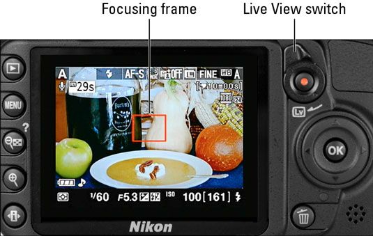 ���� - Toma de fotografías en el modo de vista en vivo de la Nikon D3100