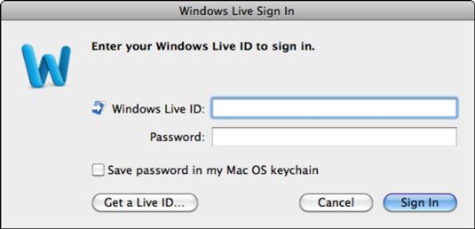 ���� - Registrarse para obtener y gestionar SkyDrive en Office 2011 para Mac