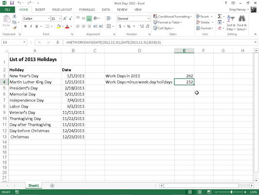 ���� - Funciones especiales de fecha en Excel 2013