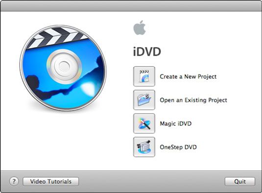 ���� - Inicie un nuevo proyecto de DVD con iDVD en su macbook