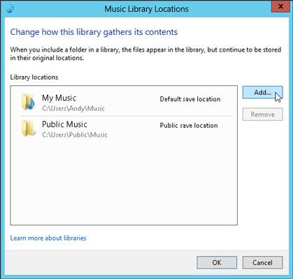 ���� - Almacene la biblioteca del reproductor de Windows Media en Windows 8