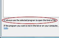 Detenga el programa equivocado de abrir un archivo en Vista