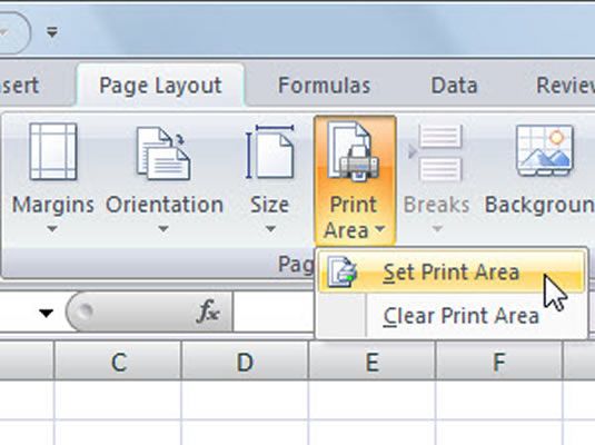 Utilice el comando área de impresión para establecer o borrar un área de impresión.
