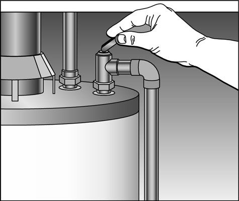 ���� - Comprobación de la válvula de alivio de presión y temperatura del calentador de agua