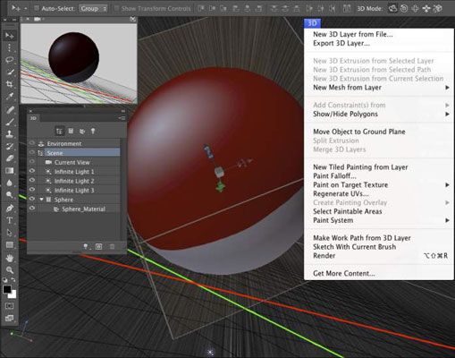 Herramientas, menús y paneles especialmente para trabajar en 3D.