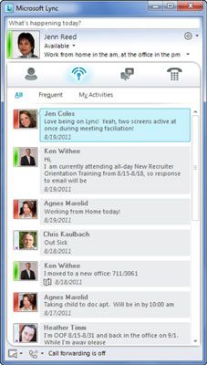 ���� - Trabaje con ambiente Feed de actividad en Lync Online