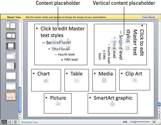 ���� - Trabajar con diseños patrón de diapositivas en PowerPoint 2011 para Mac
