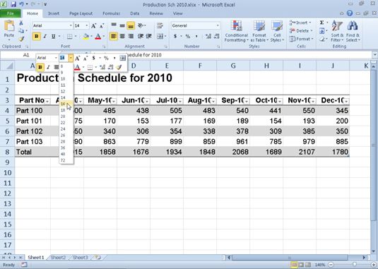 ���� - Trabajando con el mini barra de herramientas de Excel 2010