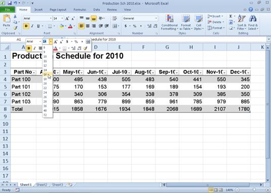 Aplicar cambios de formato comunes con la minibarra de herramientas en Excel 2010.